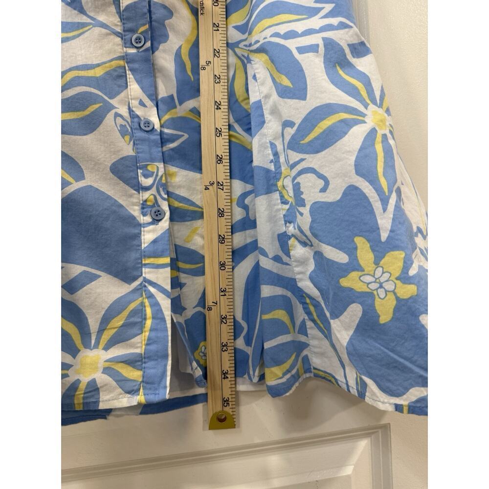 Primark Floral Button-Front Fit & Flare Dress Women’s 10 Blue White Yellow - Picture 12 of 12